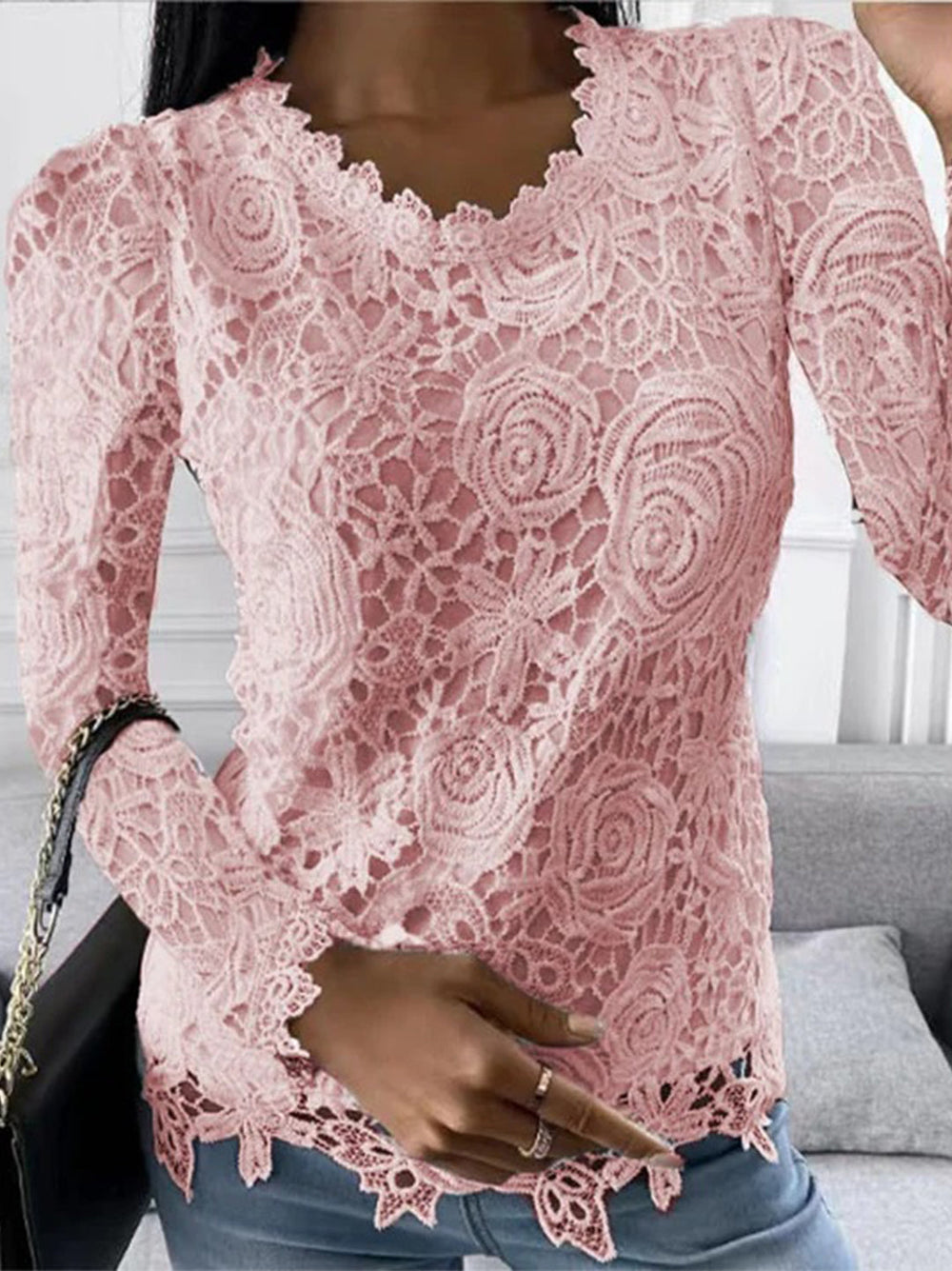 Top Femme à Manches Longues avec Imprimé Floral – Élégance et Confort 1