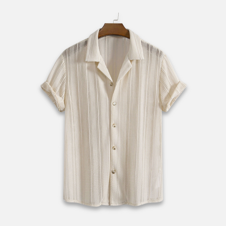 Chemise beige pour homme - style court pour l'été