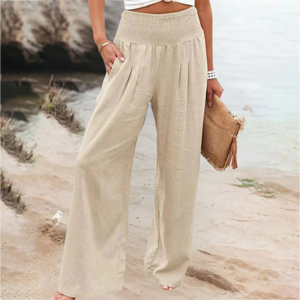 Variant image for Pantalon d'été Femme à Jambes Larges en Polyester – Élégant, Confortable et Pratique avec Poches-49