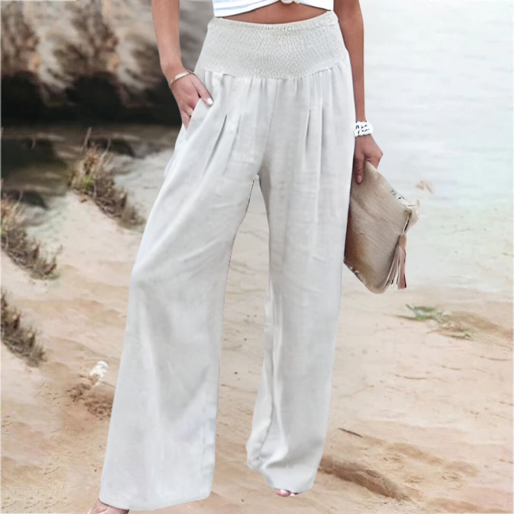 Variant image for Pantalon d'été Femme à Jambes Larges en Polyester – Élégant, Confortable et Pratique avec Poches-8
