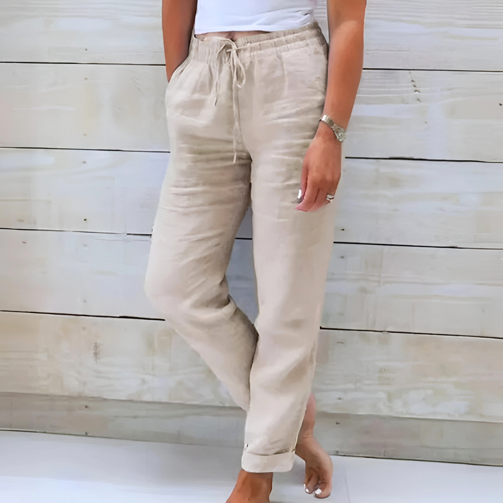 Pantalon Fluide Femme Léger Élastique avec Ceinture – Confort et Élégance pour Toutes Occasions-2