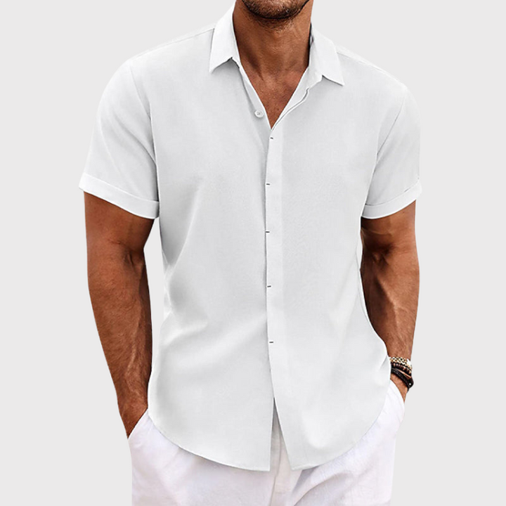 Chemise Manche Courte Homme en Lin et Coton – Confortable et Élégante pour Été, Plusieurs Tailles et Couleurs Disponibles-1