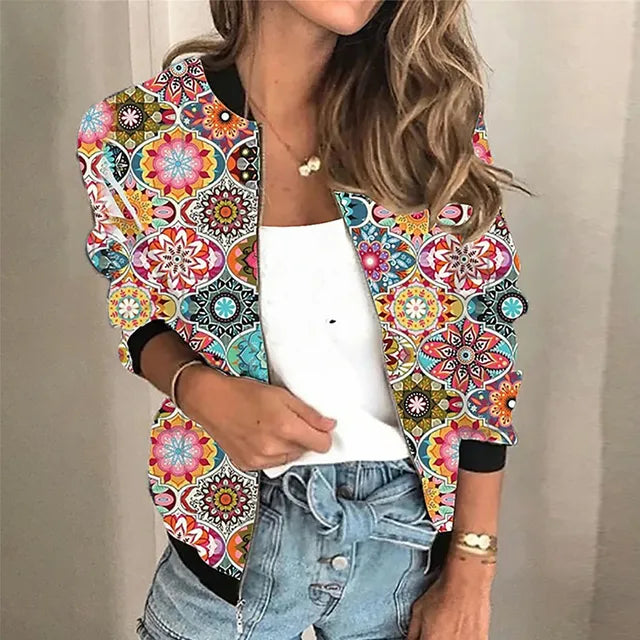 Veste Femme Élégante à Imprimés avec Fermeture Éclair - Confort Optimal et Design Polyvalent 6