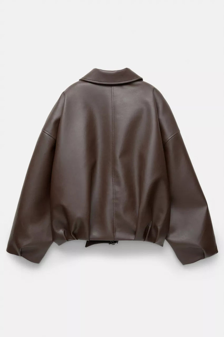 Veste Femme Retro Cuir Synthétique Taille M Noir 3