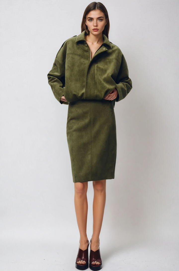 Veste Femme Suédine Beige Taille M Ample 0