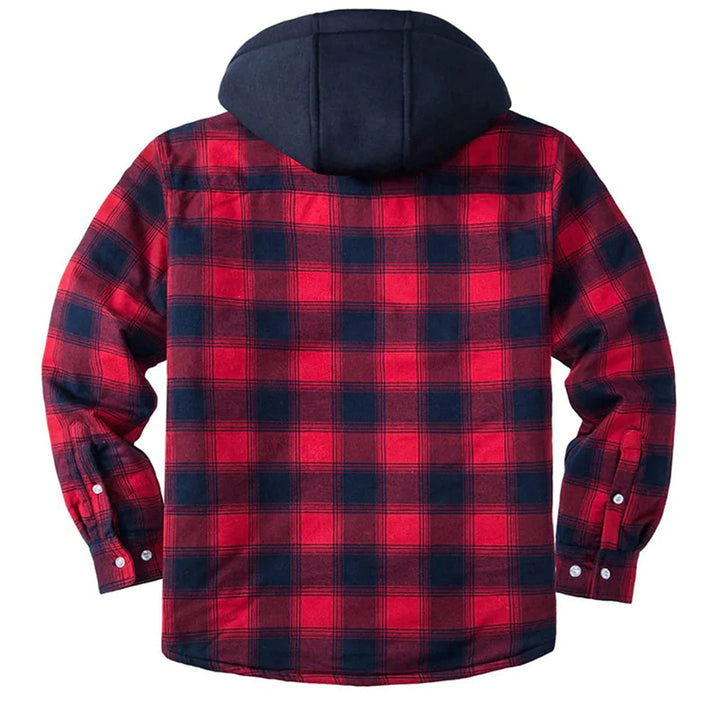 Veste Hiver Homme à Carreaux avec Capuche – Élégante et Confortable pour l'Automne et l'Hiver 7