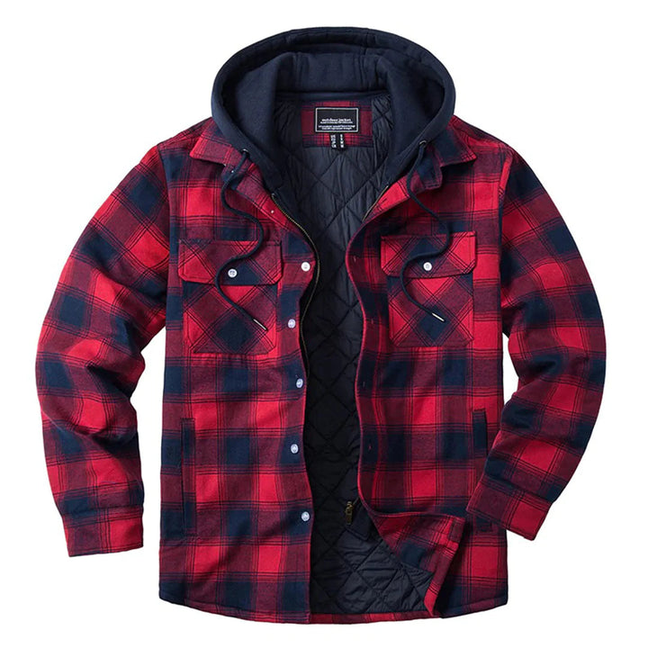 Veste Hiver Homme à Carreaux avec Capuche – Élégante et Confortable pour l'Automne et l'Hiver 8