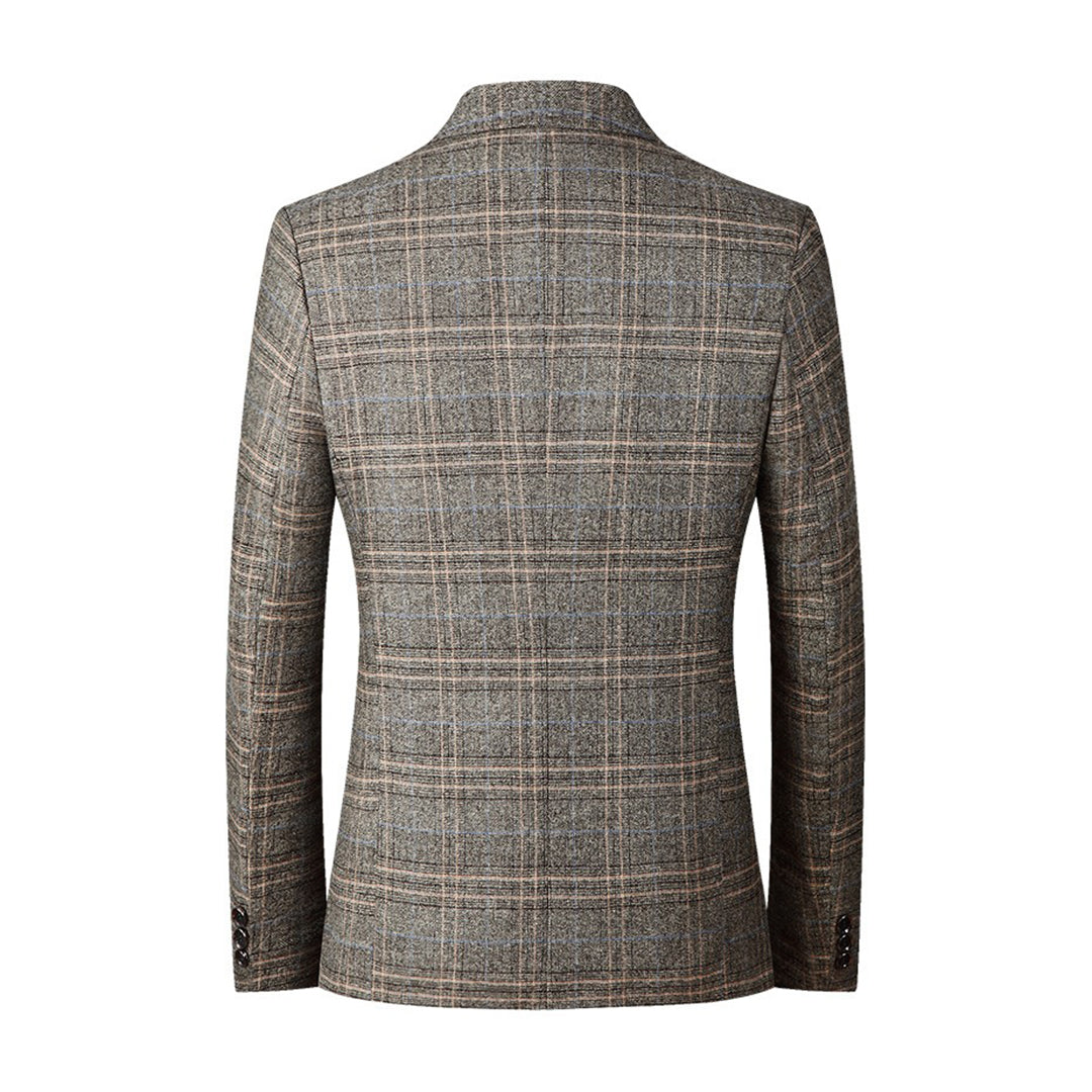 Veste Homme Ajustée en Polyester et Coton, Blazer d'Été Léger avec Motif Brodé et Poches – Élégance et Confort 2