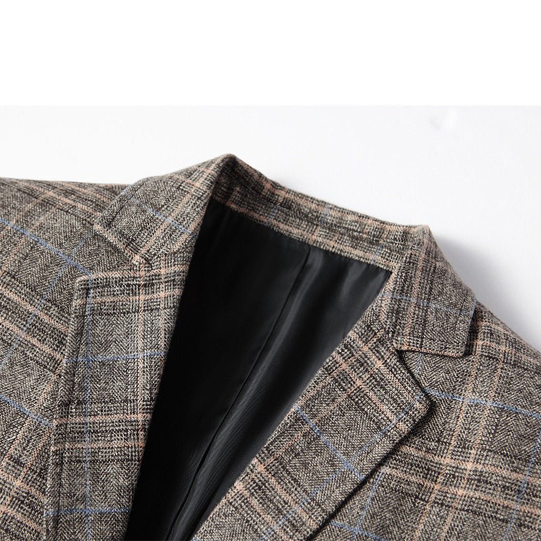 Veste Homme Ajustée en Polyester et Coton, Blazer d'Été Léger avec Motif Brodé et Poches – Élégance et Confort 7