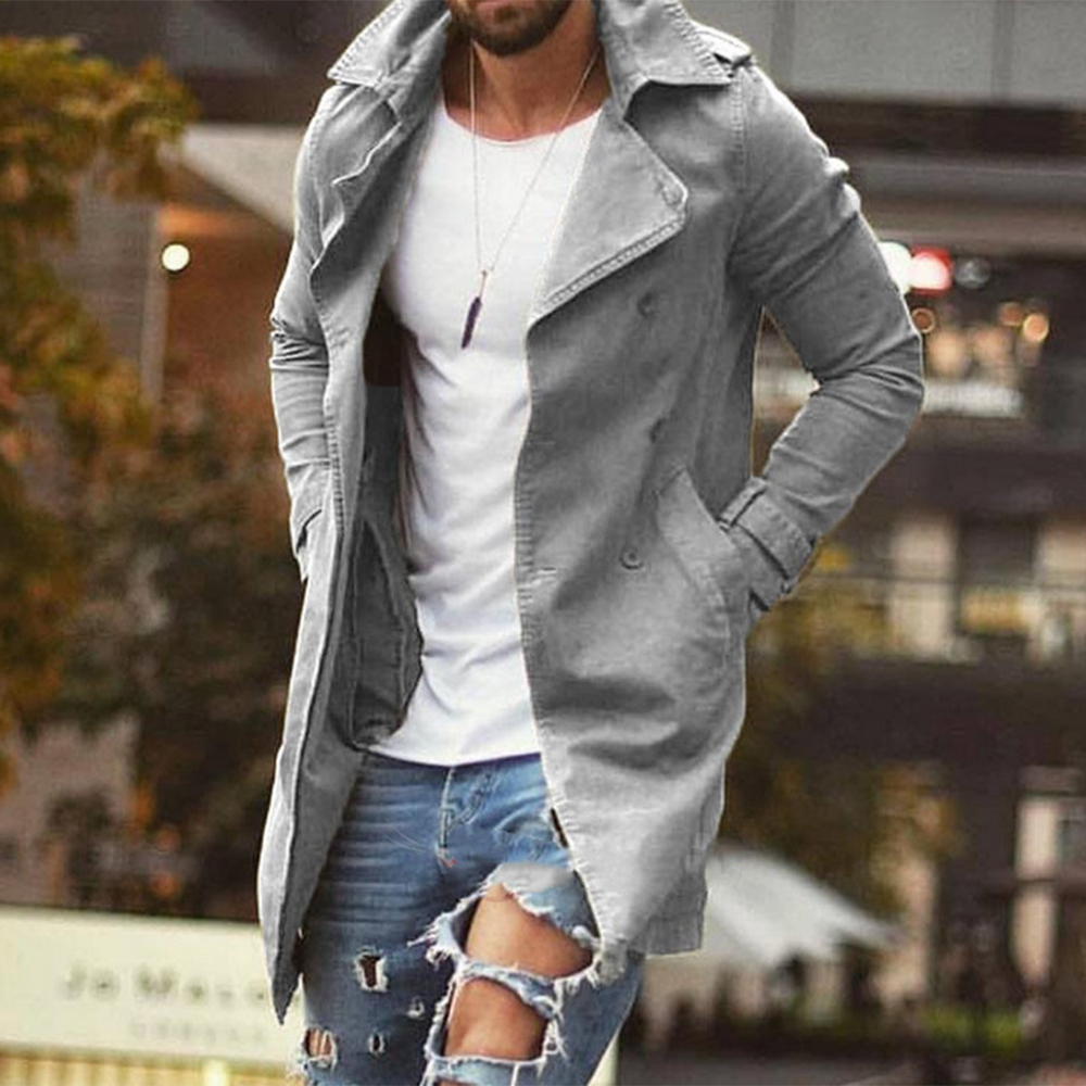 Veste d'Été Légère pour Homme en Polyester, Coupe Longue et Élégante, Poches Pratiques, Idéale pour Toutes Saisons 1