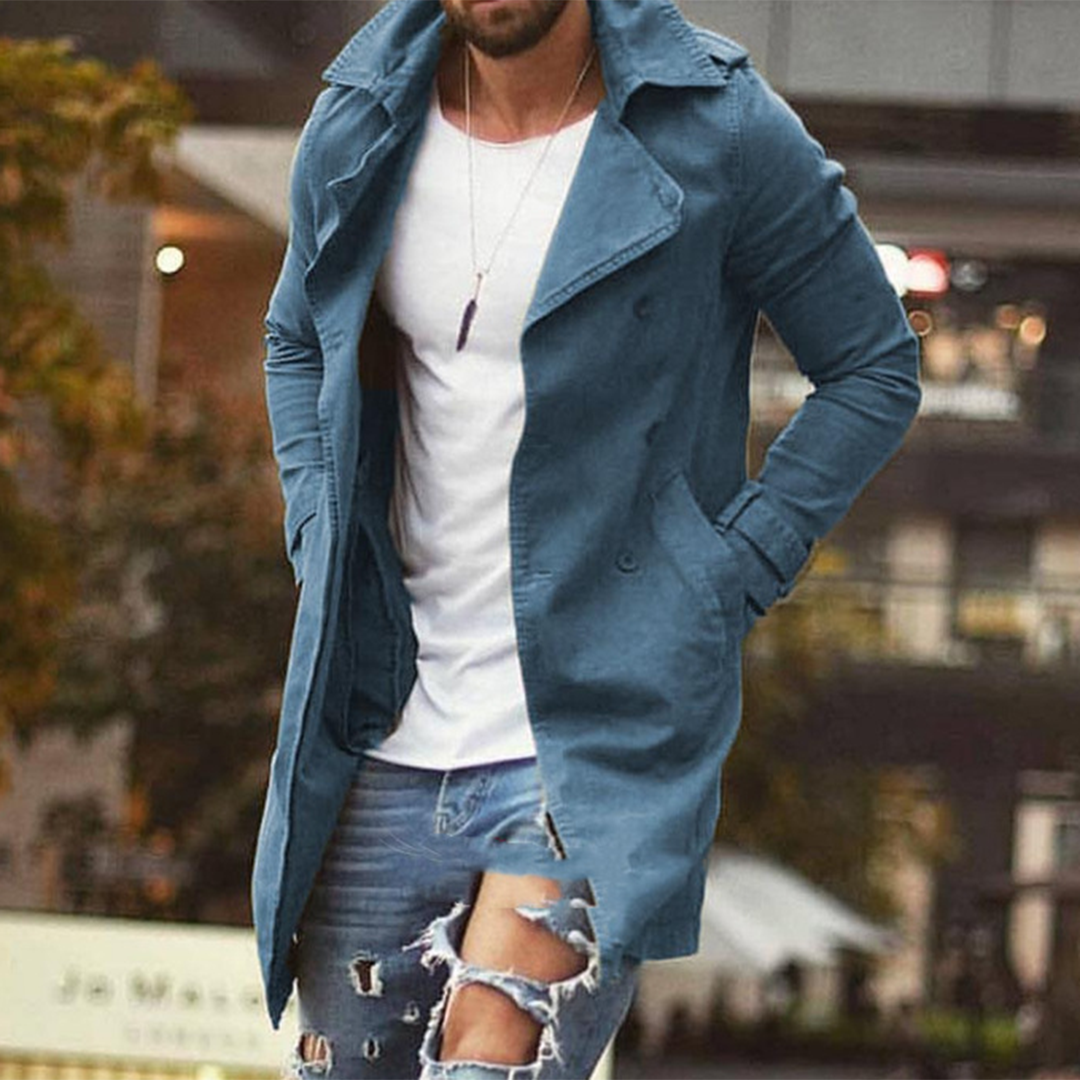 Veste d'Été Légère pour Homme en Polyester, Coupe Longue et Élégante, Poches Pratiques, Idéale pour Toutes Saisons 2