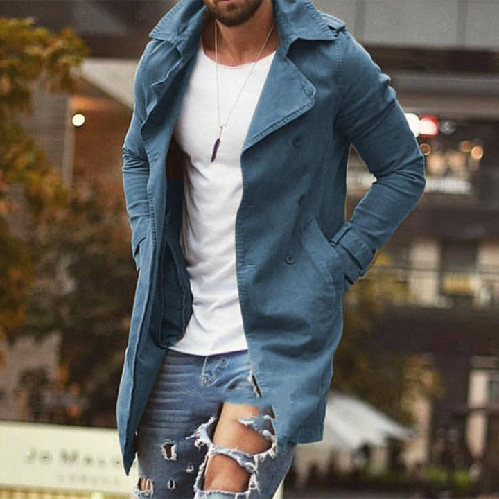 Veste d'Été Légère pour Homme en Polyester, Coupe Longue et Élégante, Poches Pratiques, Idéale pour Toutes Saisons 2