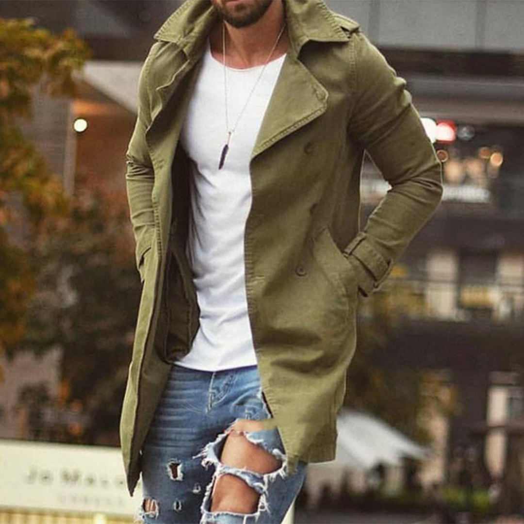 Veste d'Été Légère pour Homme en Polyester, Coupe Longue et Élégante, Poches Pratiques, Idéale pour Toutes Saisons 3