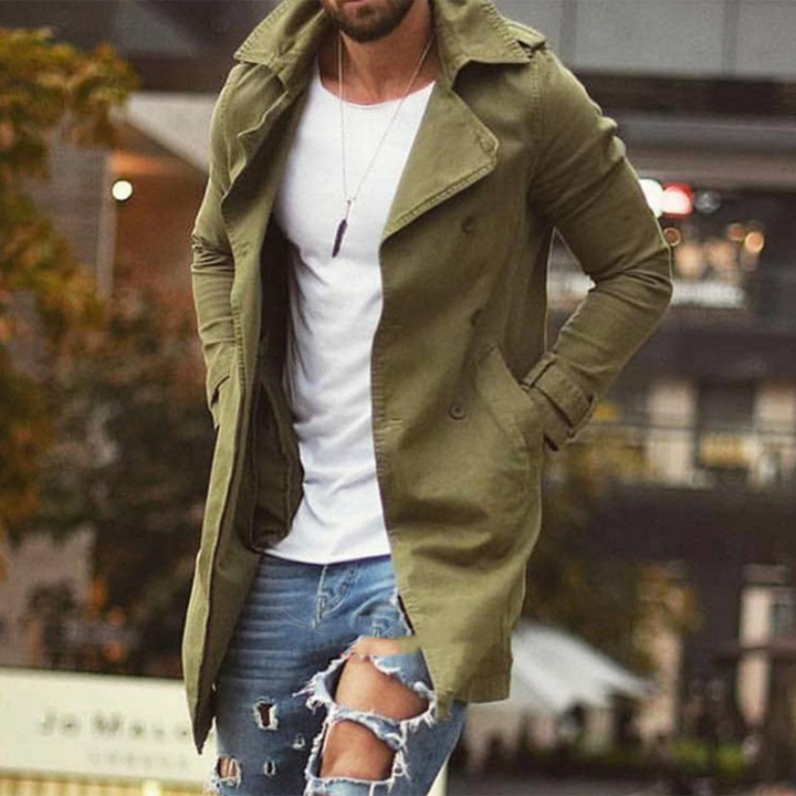 Veste d'Été Légère pour Homme en Polyester, Coupe Longue et Élégante, Poches Pratiques, Idéale pour Toutes Saisons 3