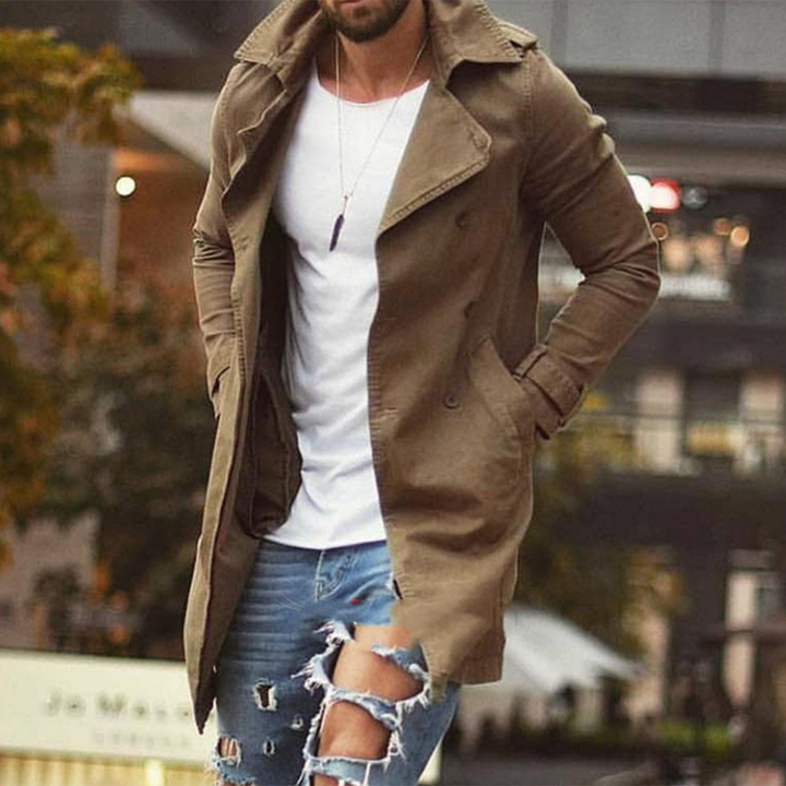 Veste d'Été Légère pour Homme en Polyester, Coupe Longue et Élégante, Poches Pratiques, Idéale pour Toutes Saisons 4