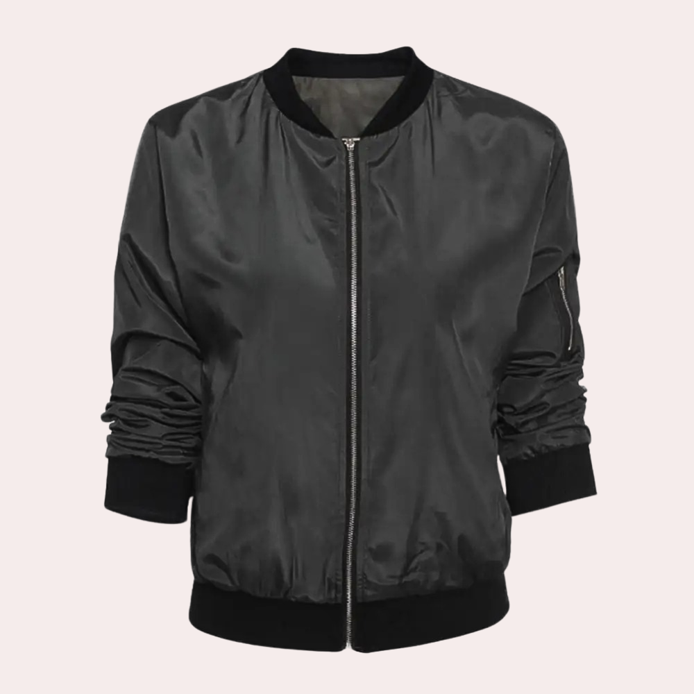 Veste d'été légère pour femmes - Ilaria, bomber mode en vert, noir et rouge 8