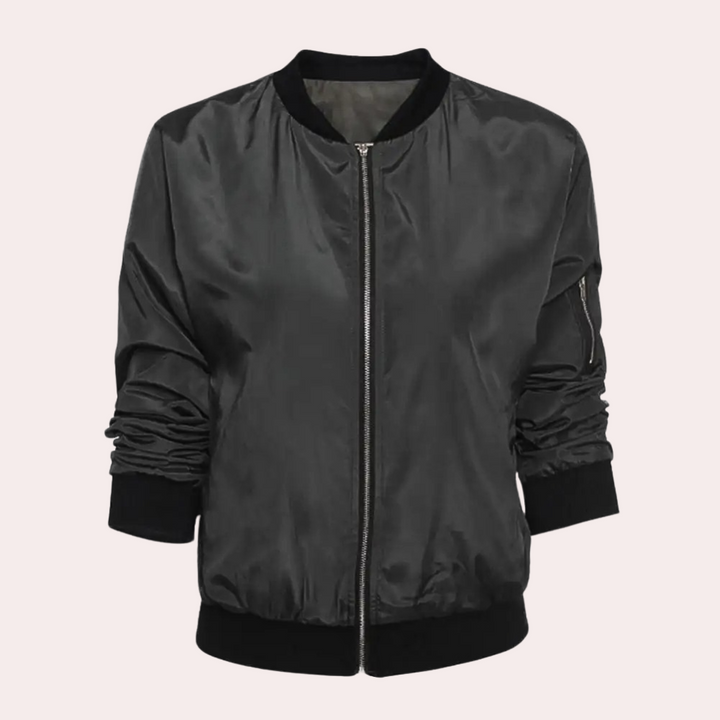 Veste d'été légère pour femmes - Ilaria, bomber mode en vert, noir et rouge 8