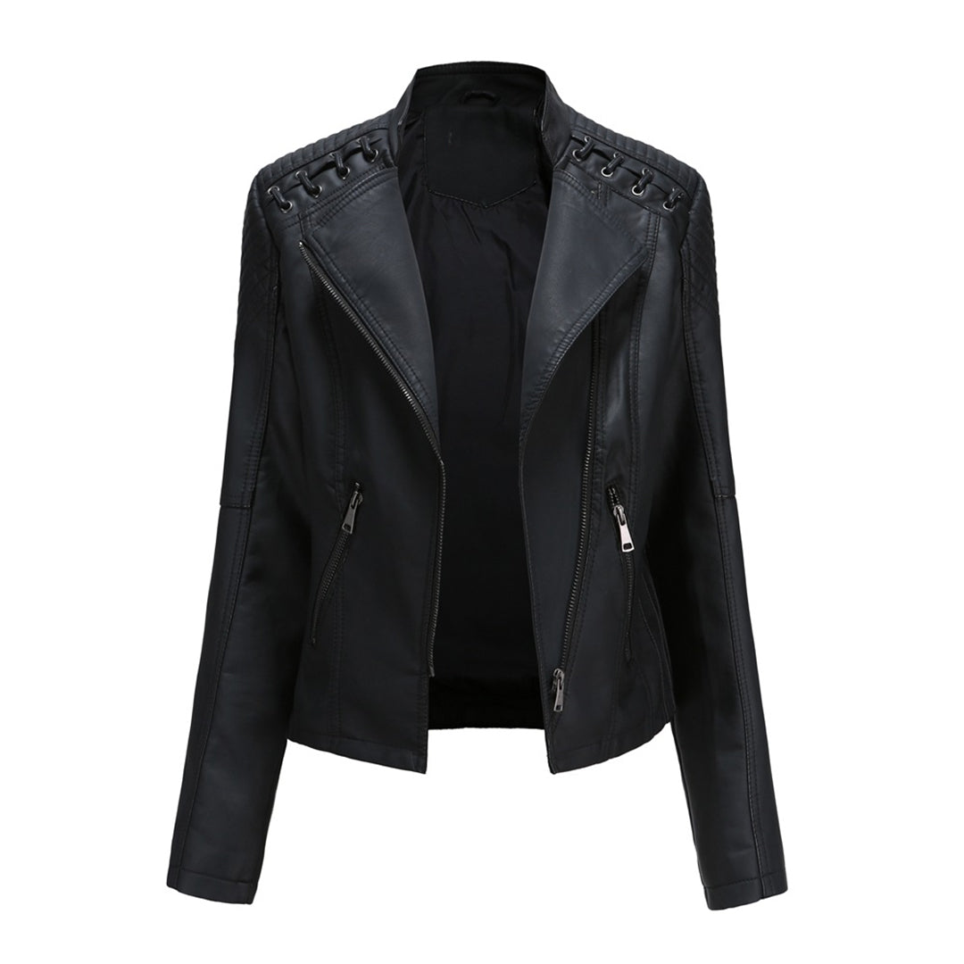 Veste en Cuir Femme Élégante – Style Moderne et Confort Optimal, Cuir PU, Coupe Normale, Détails Chic, Poches Pratiques 0