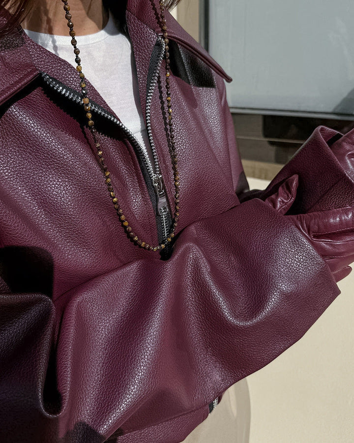 Veste en Cuir Femme Noire Taille M Cuir Écologique 3