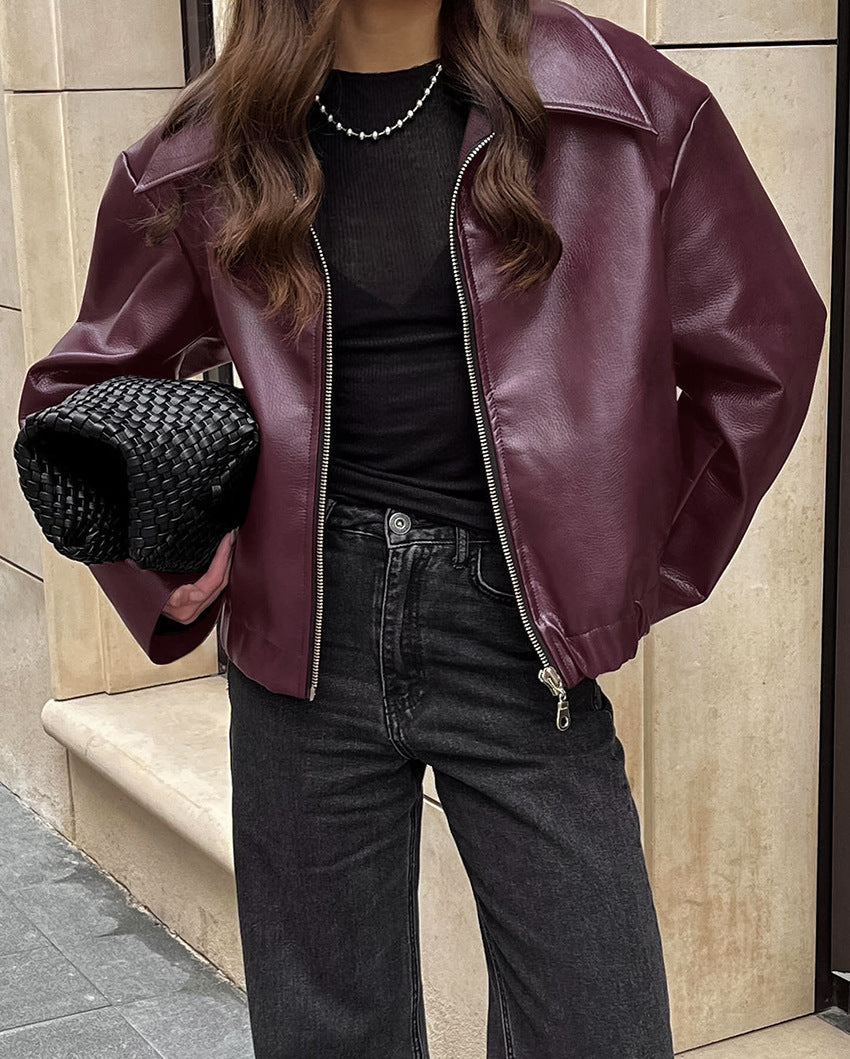 Veste en Cuir Femme Noire Taille M Cuir Écologique 4