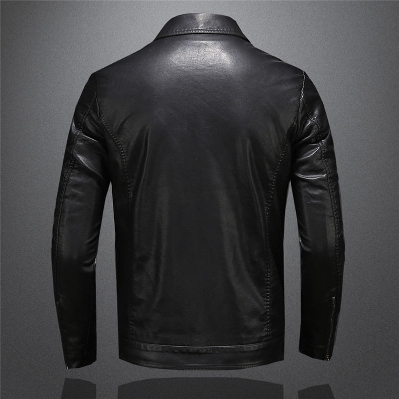 Veste en Cuir Homme Noir avec Poches et Détails en Zip - Élégance et Confort pour Toutes Occasions 1
