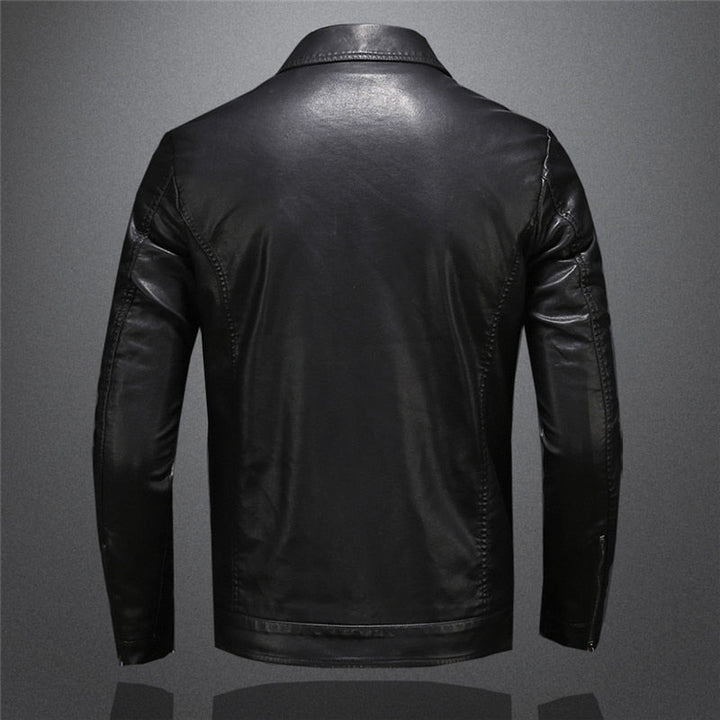 Veste en Cuir Homme Noir avec Poches et Détails en Zip - Élégance et Confort pour Toutes Occasions 1