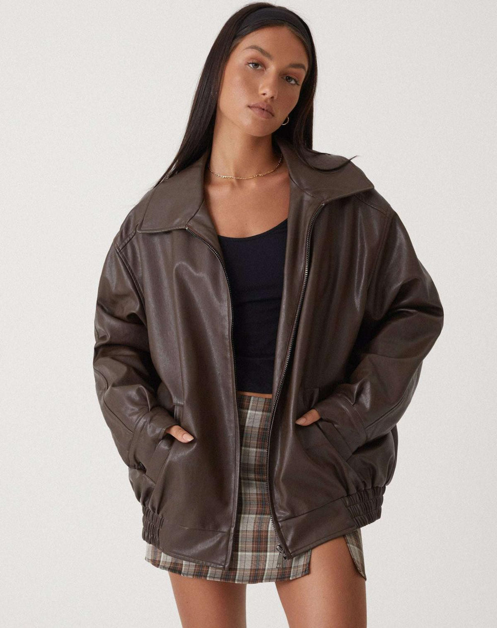 Veste en Cuir Oversize Femme – Élégante et Confortable, Style Chic, Plusieurs Tailles Disponibles 1