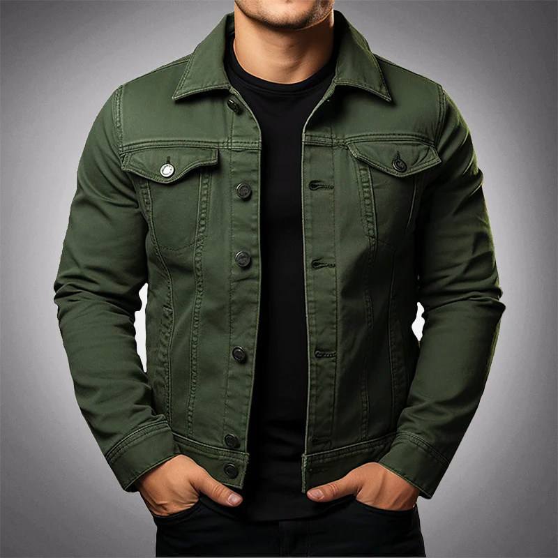 Veste en Denim Authentique avec Col Polo et Poches Multiples – Confort et Style 0