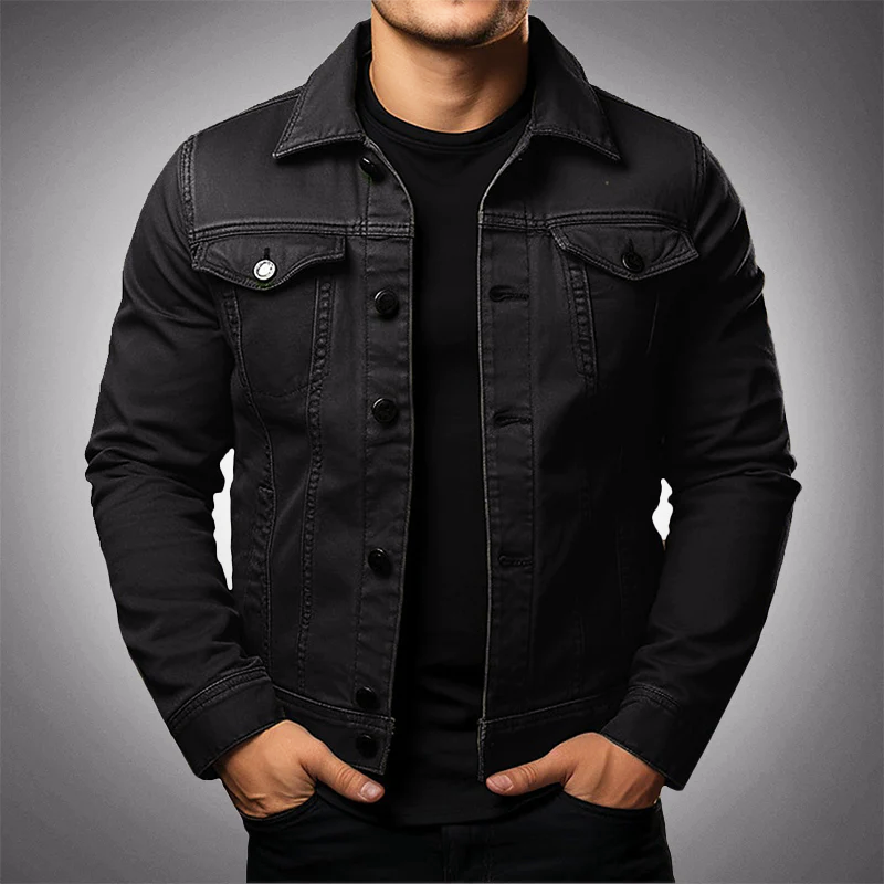 Veste en Denim Authentique avec Col Polo et Poches Multiples – Confort et Style 1