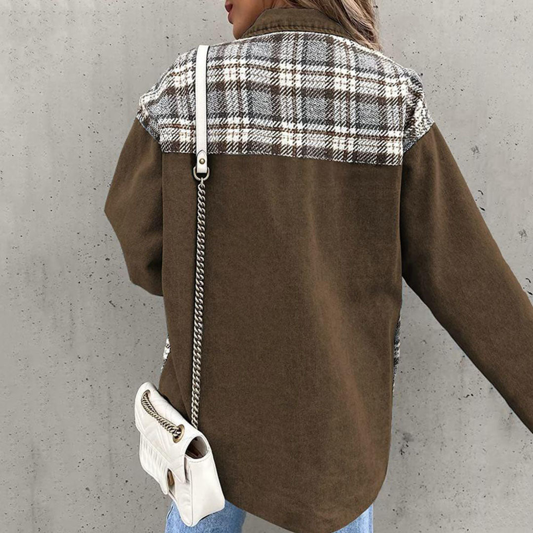 Veste en Jean Femme à Carreaux – Confortable et Élégante, Manches Longues, Polyvalente pour Occasions Décontractées et Formelles 8