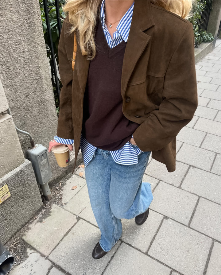 Veste en Suède Femme - Chic et Confortable pour l'Automne, Couleur Brun 5