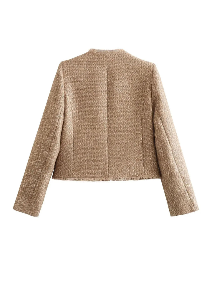 Veste en Tweed Élégante pour Femme – Coupe Ajustée et Matériau de Haute Qualité 3