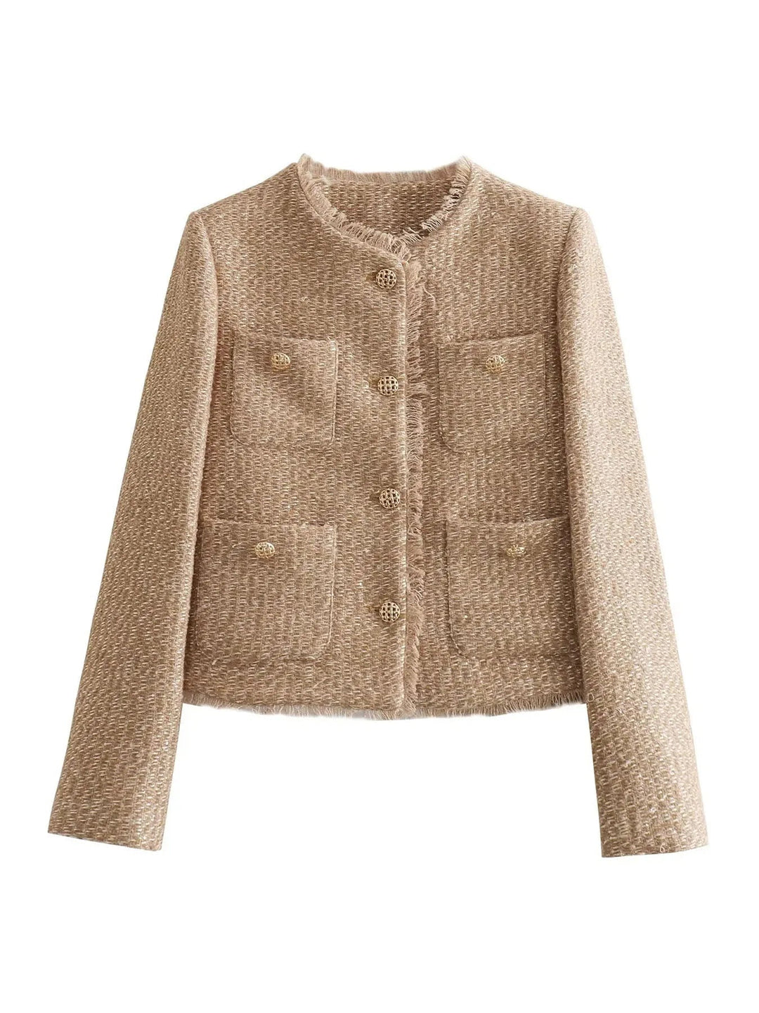 Veste en Tweed Élégante pour Femme – Coupe Ajustée et Matériau de Haute Qualité 4