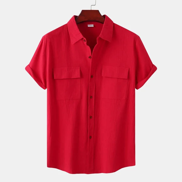 Variant image for Chemise en Lin et Coton Homme à Manches Courtes – Confortable et Élégante pour l'Été-11