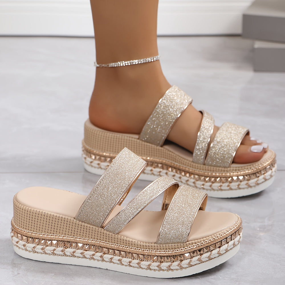 Sandales Orthopédiques Confortables Femme en Champagne pour le Printemps et l'Été – Design Ouvert et Semelle Respirante-2