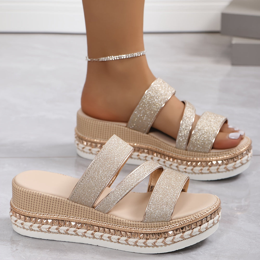 Sandales Orthopédiques Confortables Femme en Champagne pour le Printemps et l'Été – Design Ouvert et Semelle Respirante-2