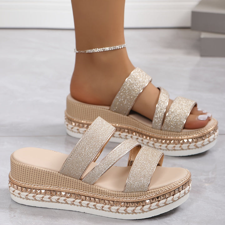 Sandales Orthopédiques Confortables Femme en Champagne pour le Printemps et l'Été – Design Ouvert et Semelle Respirante-2