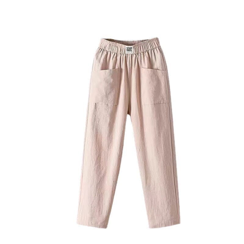 Pantalon Décontracté Homme en Lin et Coton avec Ceinture Élastique et Poches Latérales - Confort et Style Printanier-5