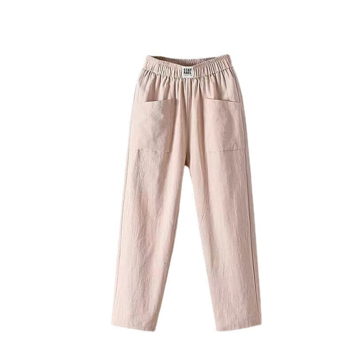 Pantalon Décontracté Homme en Lin et Coton avec Ceinture Élastique et Poches Latérales - Confort et Style Printanier-5