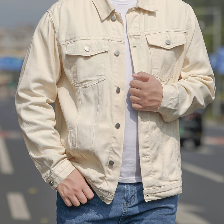 Veste en Jean Homme Décontractée en Coton Premium – Style Élégant et Confortable, Poches Pratiques, Tailles S à XL-6