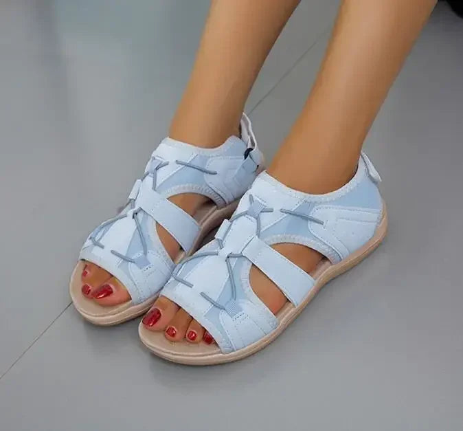 Sandales d'été réglables pour femme avec semelle en mousse à mémoire et soutien de voûte – Confort optimal et design ajustable-3