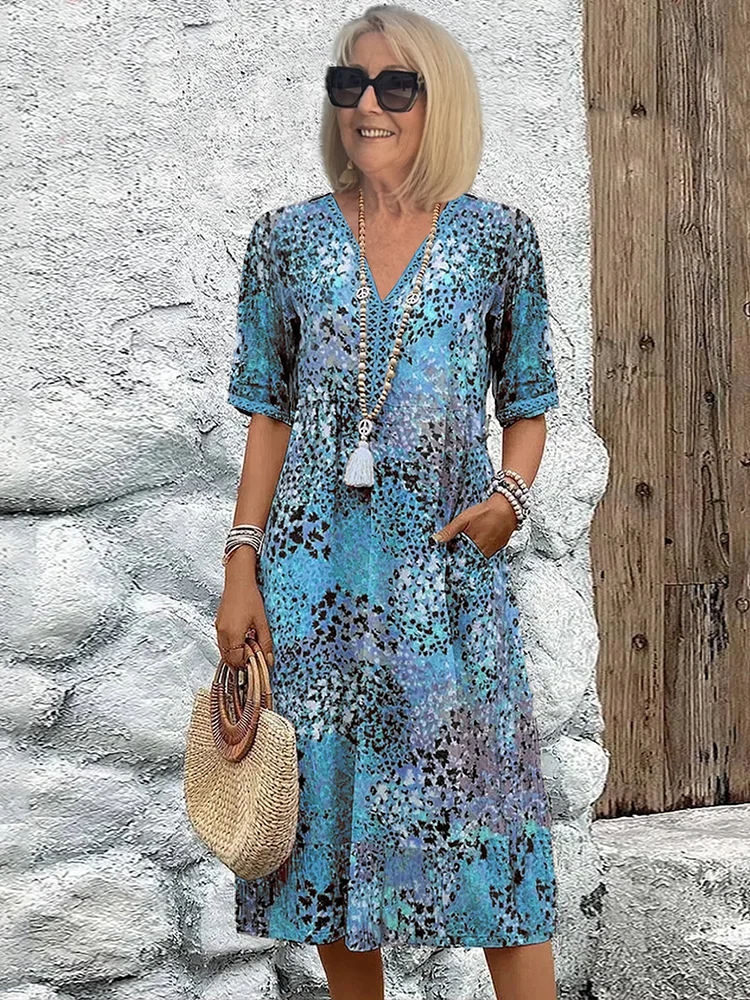 Robe Midi Femme Chic en Polyester – Élégante et Confortable pour Toutes Occasions-2