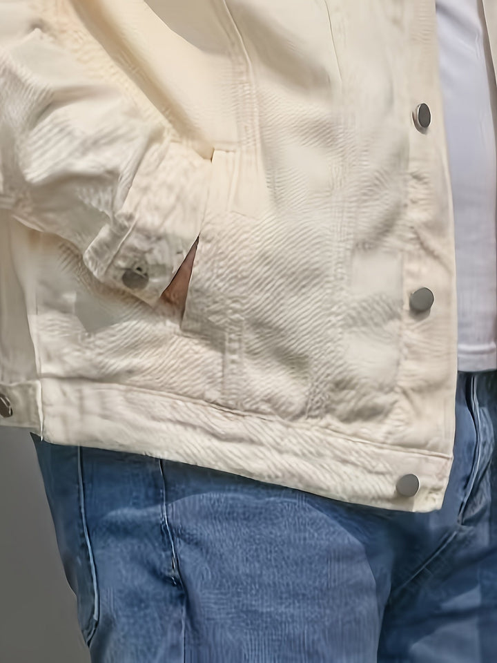Veste en Jean Homme Décontractée en Coton Premium – Style Élégant et Confortable, Poches Pratiques, Tailles S à XL-5