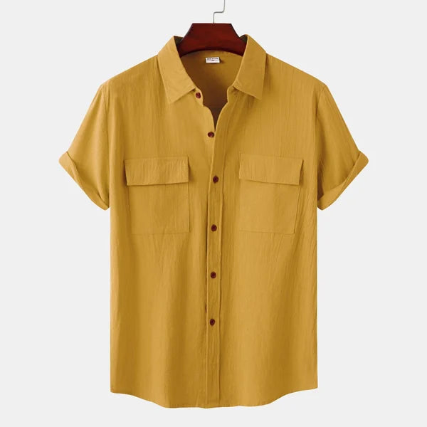 Variant image for Chemise en Lin et Coton Homme à Manches Courtes – Confortable et Élégante pour l'Été-36