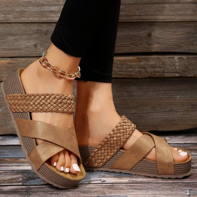 Sandales Orthopédiques Femme – Confort Cuir Végétalien, Ouvertes & Respirantes