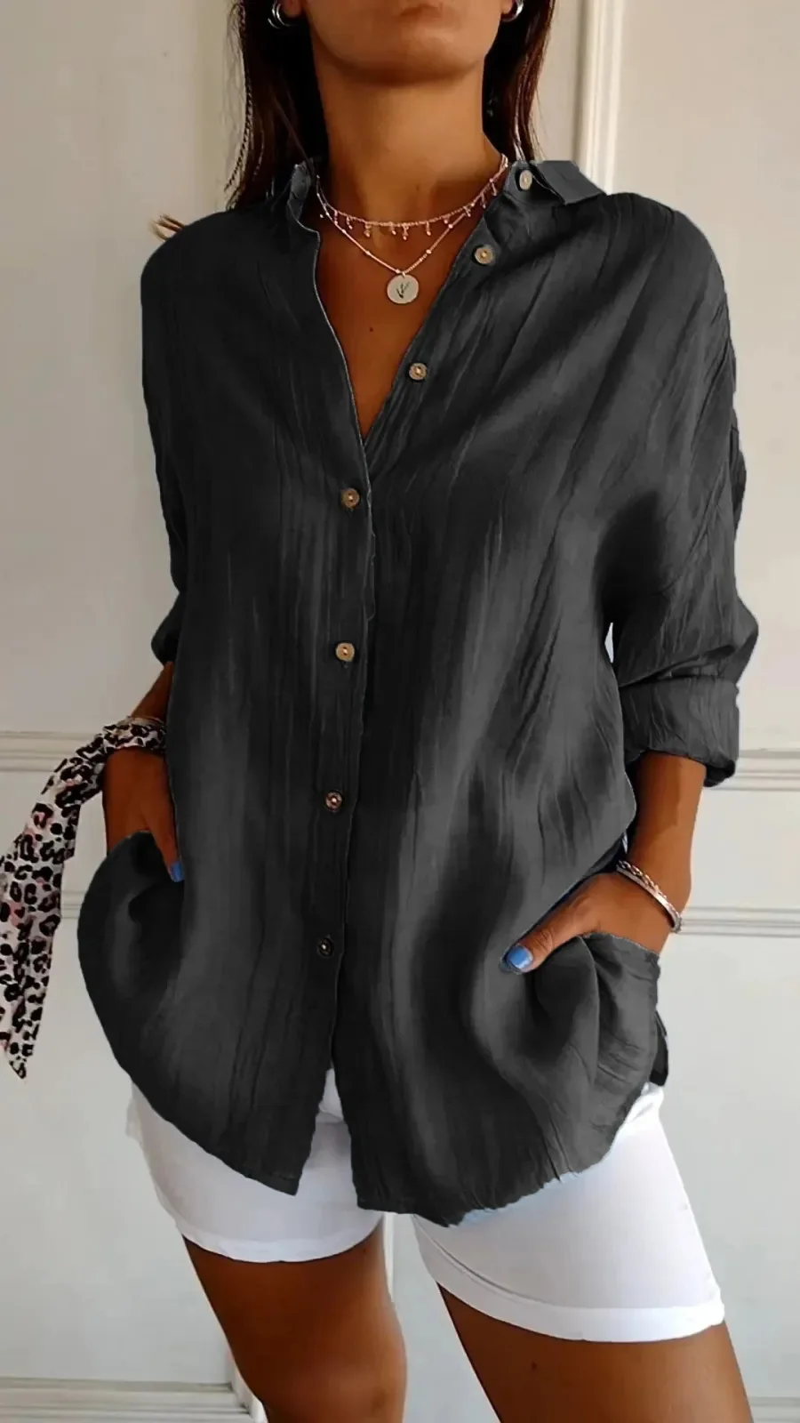 Chemisier Femme Chic en Tissu Confortable – Élégant et Polyvalent pour Toutes Occasions