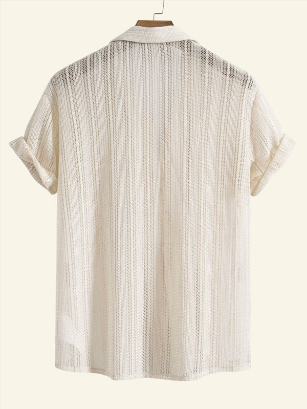 Chemise beige pour homme - style court pour l'été