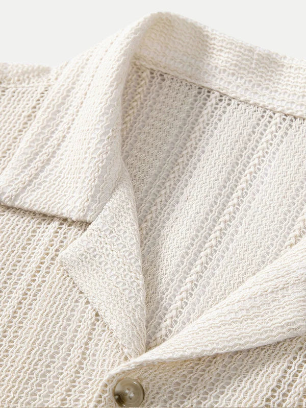 Chemise beige pour homme - style court pour l'été