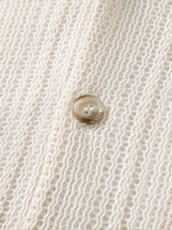 Chemise beige pour homme - style court pour l'été
