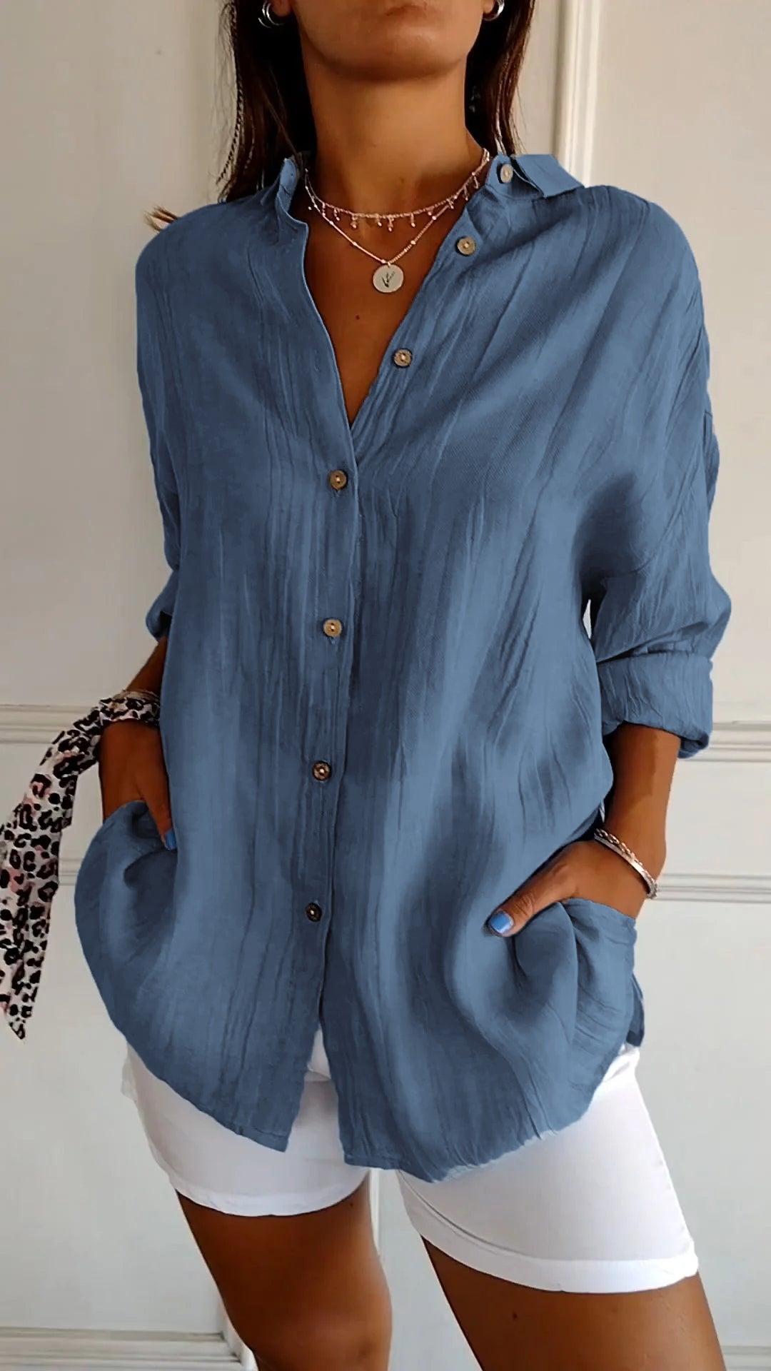 Variant image for Chemisier Femme Chic en Tissu Confortable – Élégant et Polyvalent pour Toutes Occasions-33